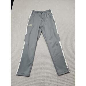 Adidas Sweatpants Mens Small Gray Digital Stripe Zipper Pockets Aeroready